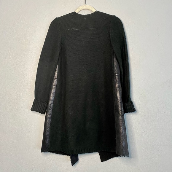 Sweater Jacket Womens Size Medium Open Front Mixed Fabric Cozy Winter Fall - Picture 6 of 9